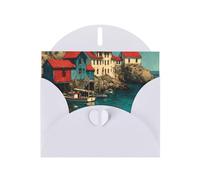 Cartes de vœux avec enveloppe blanche avec motif unique de havre de mer pour écrire vos bénédictions pour diverses fêtes