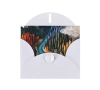 Cartes de vœux avec enveloppe blanche avec motif unique de paradis de la nature pour écrire vos bénédictions pour diverses fêtes