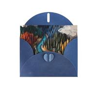 Cartes de vœux avec enveloppe bleue avec motif unique de paradis de la nature pour écrire vos bénédictions pour diverses fêtes