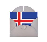 Cartes de vœux avec enveloppe grise avec motif unique de drapeau de l'Islande pour écrire vos bénédictions pour diverses fêtes