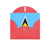 Cartes de vœux avec enveloppe rouge avec motif unique de drapeau de Sainte-Lucie pour écrire vos bénédictions pour diverses fêtes