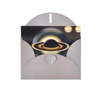 Cartes de vœux avec enveloppes, belles cartes vierges imprimées Saturne pour Noël, anniversaire, remerciement