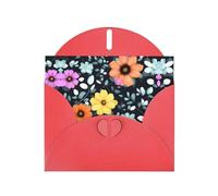 Cartes de vœux avec enveloppes, belles fleurs colorées, cartes vierges pour Noël, anniversaire, remerciement