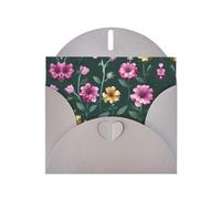 Cartes de vœux avec enveloppes, belles fleurs violettes imprimées cartes vierges pour Noël, anniversaire, remerciement