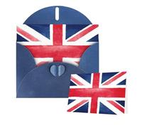 Cartes de vœux avec enveloppes - Drapeau du Royaume-Uni - Cartes vierges pour toutes les occasions - Carte d'anniversaire de remerciement pour invitations de mariage, Saint-Valentin - 10 x 15 cm