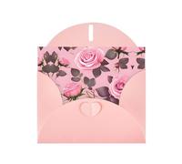 Cartes de vœux avec enveloppes, jolies roses roses, cartes vierges à faire soi-même pour Noël, anniversaire, remerciement