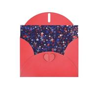 Cartes de vœux avec enveloppes Motif étoiles rouges et bleues Avec enveloppes, vacances, anniversaire, mariage et toutes les occasions