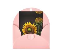 Cartes de vœux avec enveloppes Motif tournesols dans les mauvaises herbes