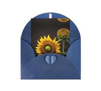 Cartes de vœux avec enveloppes Motif tournesols dans les mauvaises herbes