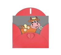 Cartes de vœux avec enveloppes, motif vache mignonne, vacances, anniversaire, mariage et toutes les occasions