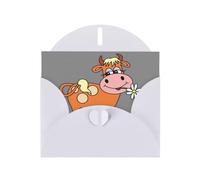 Cartes de vœux avec enveloppes, motif vache mignonne, vacances, anniversaire, mariage et toutes les occasions