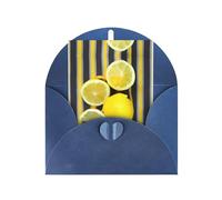 Cartes de vœux avec enveloppes - Zeste de citron - Avec enveloppes - Avec boucle verticale - Papier nacré vierge - Emballage de vacances