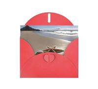 Cartes de vœux avec étoiles de mer, coquillages, plage de sable - Cartes de remerciement, cartes d'invitation pour fêtes festives