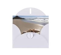 Cartes de vœux avec étoiles de mer, coquillages, plage de sable - Cartes de remerciement, cartes d'invitation pour fêtes festives