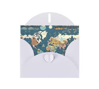 Cartes de vœux avec motif carte du monde - Cartes de remerciement, cartes d'invitation pour célébrations festives