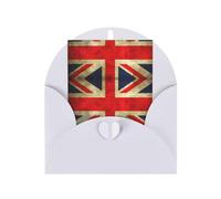 Cartes de vœux blanches avec enveloppes - Cartes vierges avec imprimé drapeau britannique vintage, parfaites pour un anniversaire, un mariage, un anniversaire de mariage