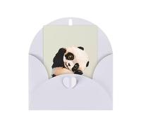 Cartes de vœux blanches avec enveloppes - Cartes vierges avec imprimé mignon petit panda, parfaites pour un anniversaire, un mariage, un anniversaire de mariage