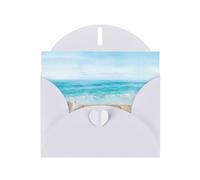 Cartes de vœux blanches avec motif étoile de mer et étoiles de mer 15,2 x 10,2 cm avec enveloppe | Parfait pour écrire des vœux et des notes de remerciement