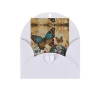 Cartes de vœux blanches élégantes - Crânes en sucre imprimé papillon cartes vierges pour anniversaire, mariage, Saint-Valentin