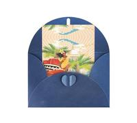 Cartes de vœux bleues avec enveloppes - Cartes vierges imprimées île de Cuba, parfaites pour anniversaire, mariage, anniversaire de mariage