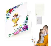Cartes de vœux de baptême | Cartes de baptême avec ange | Cadeau de célébration pliable pour fête prénatale, confirmation souvenir pour parrains, filles, garçons, nouveaux parents