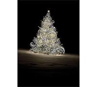 Cartes de vœux de Noël artistiques (BA0428) - Arbre Blanc - Lot de 5