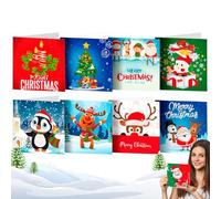Cartes de vœux de Noël avec strass artistiques, kits de peinture de Noël en strass, kits de cartes de peinture en strass | Cartes heureuses