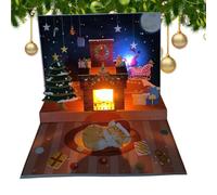 Cartes de vœux de Noël, cartes de Noël amusantes - Carte musicale amusante avec lumière - Accessoires festifs Cartes de bénédiction de projection du Père Noël, jouet à collectionner