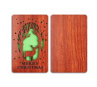 Cartes de vœux de Noël faites à la main avec carte cadeau en bois avec cerf de Noël, parfaites pour envoyer des vœux de Noël ou des vœux de saison à votre mari, épouse, parents, elle, lui et amis