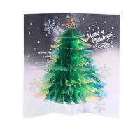 Cartes de vœux de noël Pop-Up 3D, carte de vacances faite à la main avec enveloppe for noël, nouvel an, cadeaux de Thanksgiving C6UE (Color : Green)