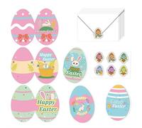 Cartes de vœux de Pâques avec enveloppes et autocollants - Cartes de printemps religieuses en vrac, carte cadeau de Pâques colorée pour fêtes d'anniversaire (lot B)