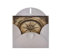 Cartes de vœux élégantes avec enveloppes, motif boussole nautique, remerciement, anniversaire, Noël, Saint-Valentin