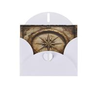 Cartes de vœux élégantes avec enveloppes, motif boussole nautique, remerciement, anniversaire, Noël, Saint-Valentin