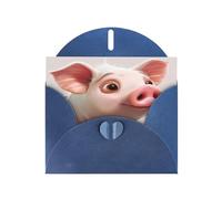 Cartes de vœux élégantes avec enveloppes, motif cochon de dessin animé, remerciement, anniversaire, Noël, Saint-Valentin