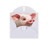 Cartes de vœux élégantes avec enveloppes, motif cochon de dessin animé, remerciement, anniversaire, Noël, Saint-Valentin