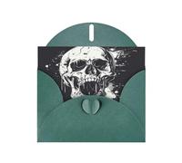 Cartes de vœux élégantes avec enveloppes, motif tête de mort, fantôme, remerciement, anniversaire, Noël, Saint-Valentin