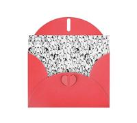 Cartes de vœux élégantes avec motif foule de pingouins avec enveloppes, boucle d'amour amusante, papier perlé, emballage de vacances