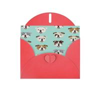 Cartes de vœux élégantes et drôles avec enveloppes, motif bouledogue anglais, remerciement, anniversaire, Noël, Saint-Valentin