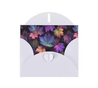 Cartes de vœux en papier blanc nacré 10,2 x 15,2 cm YYHHAOFA Aurore motif feuille d'érable pour Noël, anniversaire, anniversaire de mariage et invitations de fête