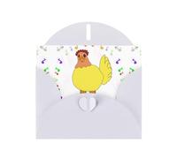 Cartes de vœux en papier blanc nacré 10,2 x 15,2 cm YYHHAOFA chantant poule chantante pour Noël, anniversaire, anniversaire de mariage et invitations de fête