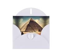 Cartes de vœux en papier blanc nacré 10,2 x 15,2 cm YYHHAOFA Dreaming of the Pyramides of Khufu Pattern Greeting Cards for Christmas Birthday Wedding Anniversary & Party Invitations