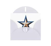 Cartes de vœux en papier blanc nacré 10,2 x 15,2 cm YYHHAOFA Fashion Denim motif étoiles à cinq branches pour Noël, anniversaire, anniversaire de mariage et invitations de fête