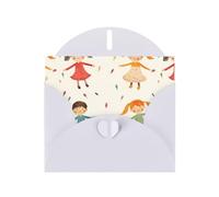 Cartes de vœux en papier blanc nacré 10,2 x 15,2 cm YYHHAOFA Friends avec motif dansant pour Noël, anniversaire, anniversaire de mariage et invitations de fête