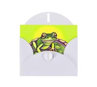 Cartes de vœux en papier blanc nacré 10,2 x 15,2 cm YYHHAOFA grenouille dans un étang - Cartes de vœux pour Noël, anniversaire, anniversaire de mariage et invitations de fête