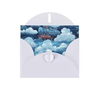 Cartes de vœux en papier blanc nacré 10,2 x 15,2 cm YYHHAOFA motif train à vapeur nuages cartes de vœux pour Noël, anniversaire, anniversaire de mariage et invitations de fête