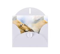 Cartes de vœux en papier blanc nacré 10,2 x 15,2 cm YYHHAOFA mouton sur la colline pour Noël, anniversaire, anniversaire de mariage et invitations de fête