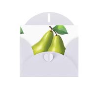 Cartes de vœux en papier blanc nacré 10,2 x 15,2 cm YYHHAOFA Une paire de belles cartes de vœux à motif de poires pour Noël, anniversaire, anniversaire de mariage et invitations de fête