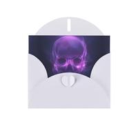 Cartes de vœux en papier blanc nacré 10,2 x 15,2 cm YYHHAOFA violet avec motif tête lumineuse pour Noël, anniversaire, anniversaire de mariage et invitations de fête