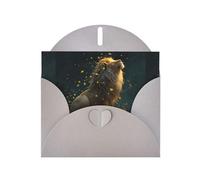 Cartes de vœux en papier gris nacré 10,2 x 15,2 cm YYHHAOFA Firefly Lion pour Noël, anniversaire, anniversaire de mariage et invitations de fête