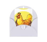 Cartes de vœux en papier nacré avec enveloppes, nacré double face, adaptées pour les vœux et les invitations de vacances Nid d'oiseau Poulet doré Blanc